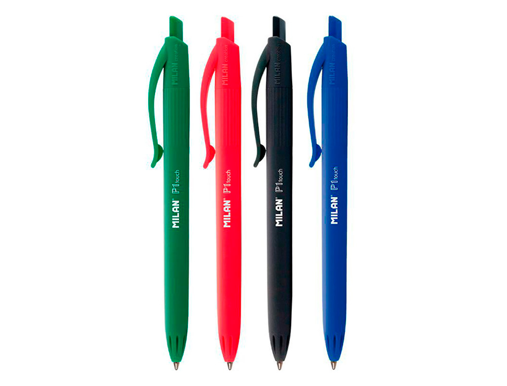BOLIGRAFO MILAN P1 RETRACTIL 1 MM TOUCH BLISTER DE 5 UNIDADES COLORES SURTIDOS