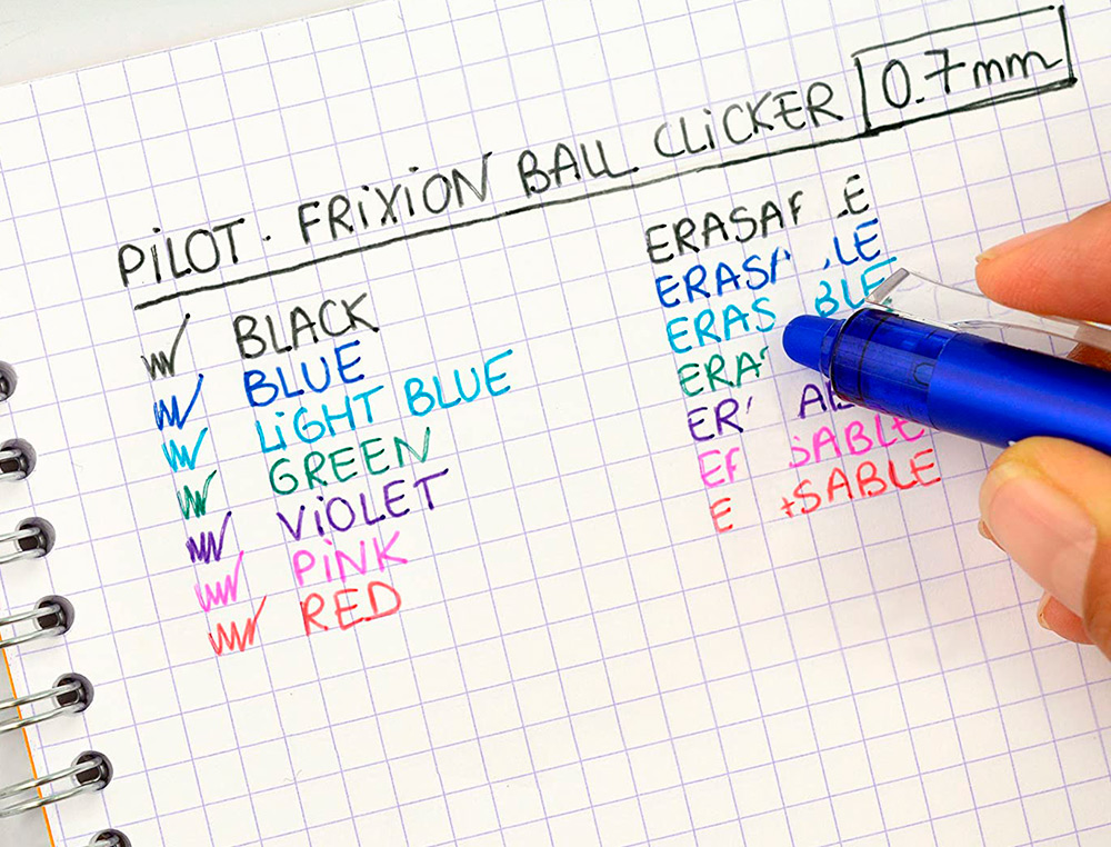 BOLIGRAFO PILOT FRIXION CLICKER BORRABLE 0,7 MM PUNTA MEDIA AZUL EN BLISTER