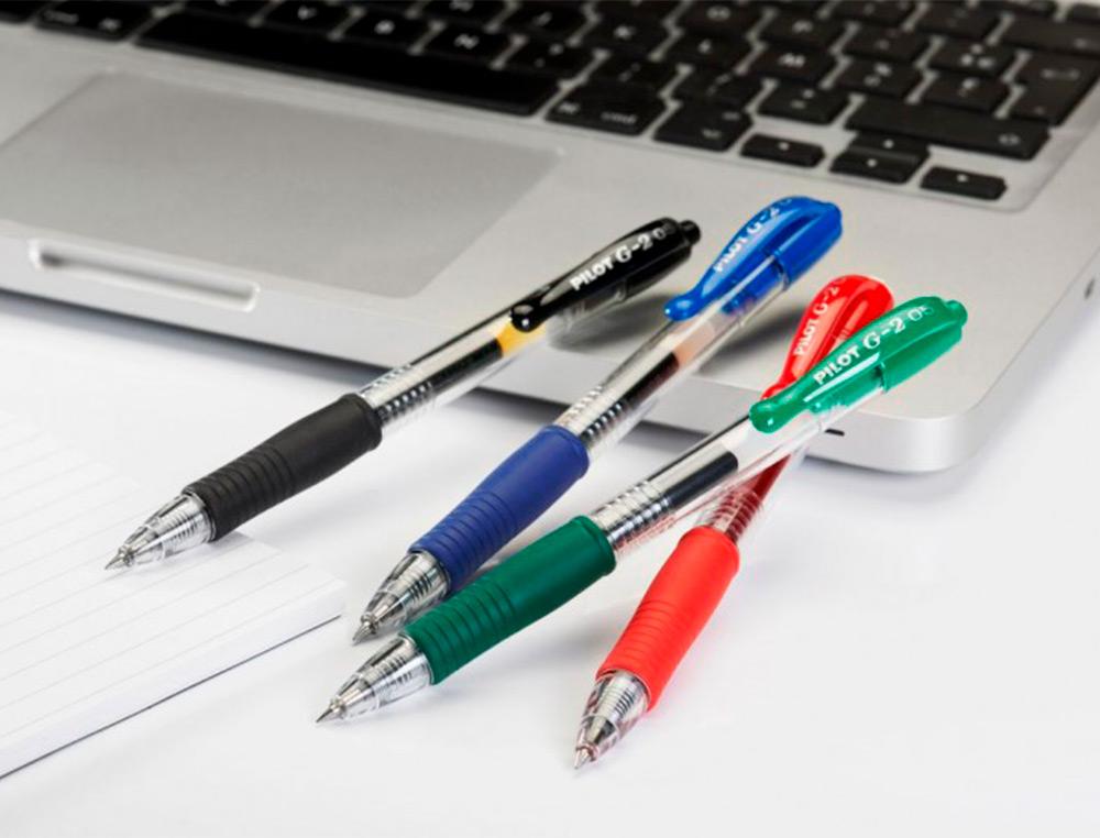 BOLIGRAFO PILOT G-2 NEGRO TINTA GEL RETRACTIL SUJECION DE CAUCHO EN BLISTER