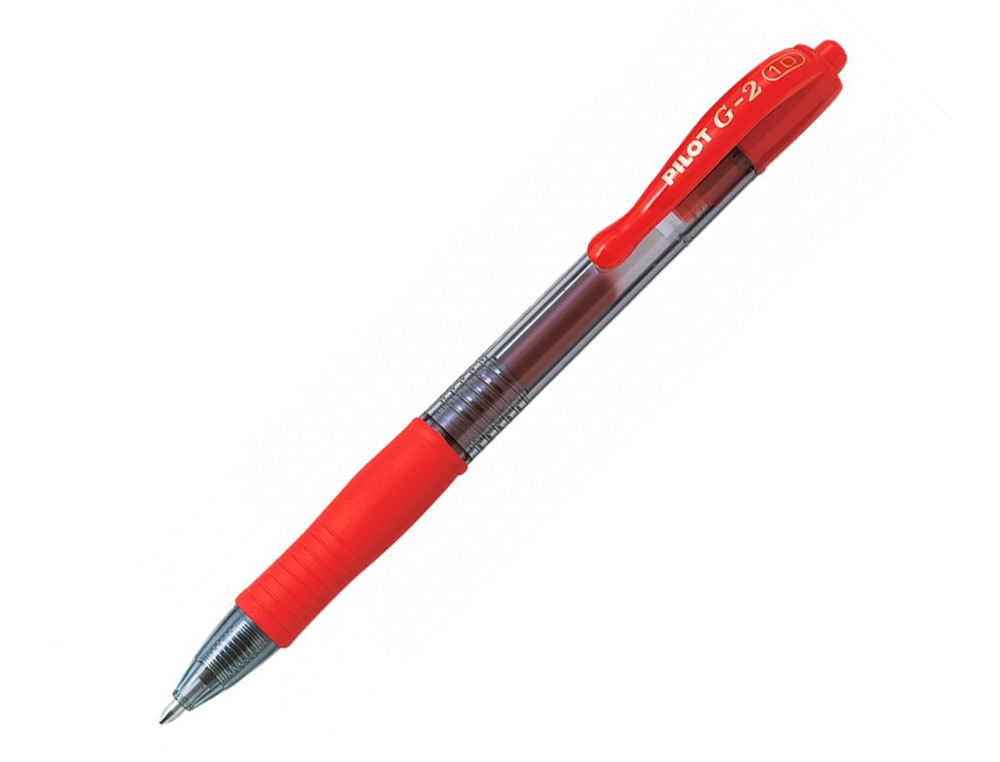 BOLIGRAFO PILOT G-2 ROJO TINTA GEL RETRACTIL SUJECION DE CAUCHO EN BLISTER