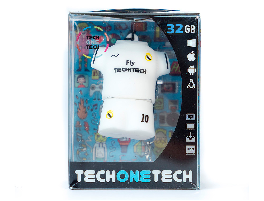 MEMORIA USB TECH ON TECH EQUIPACION FUTBOL MERENGUE 32 GB