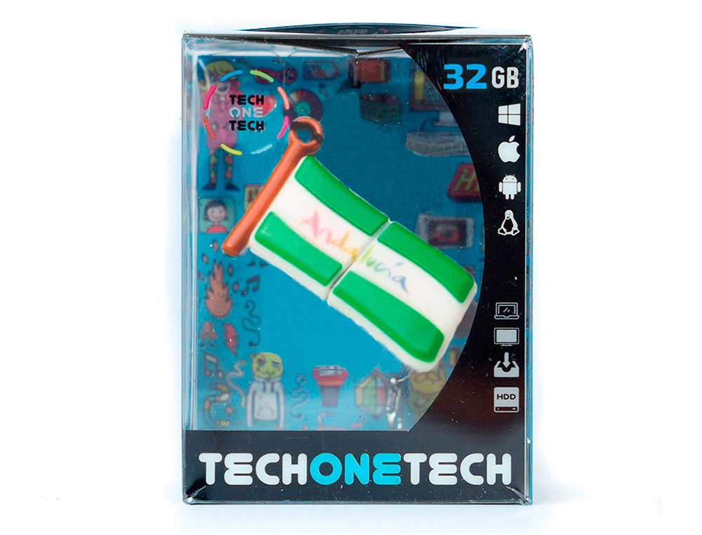 MEMORIA USB TECH ON TECH BANDERA ANDALUCIA 32 GB