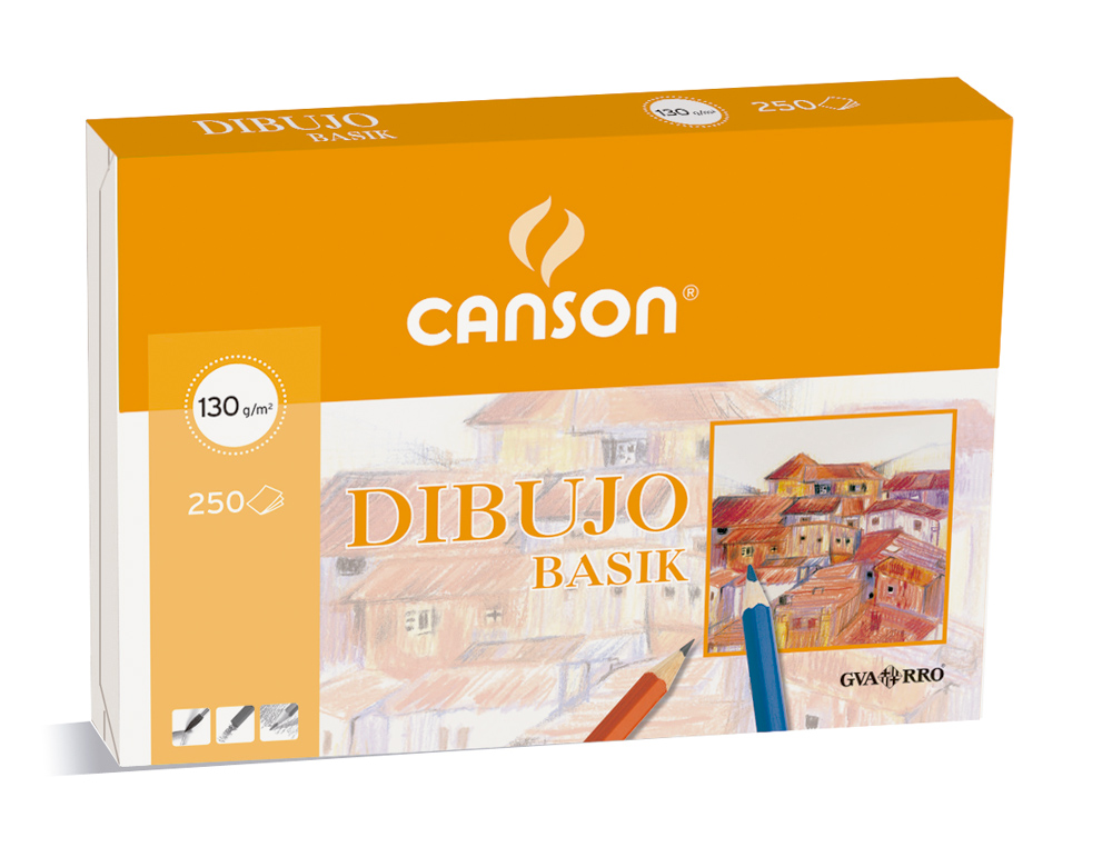 PAPEL DIBUJO BASIK 23X32.5 CM 130 GR CON RECUADRO