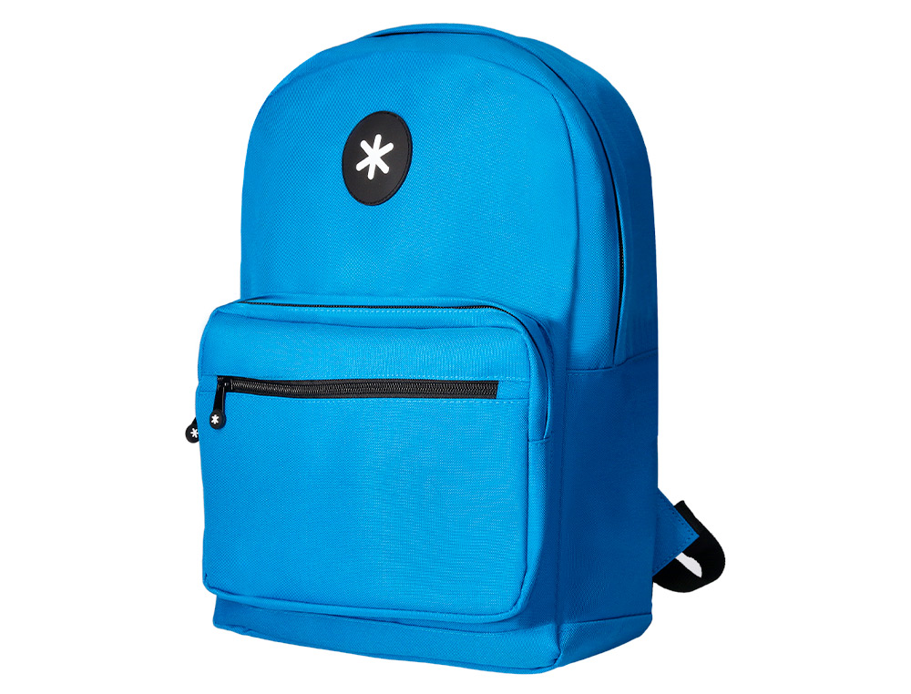 MOCHILA ANTARTIK CON ASA Y BOLSILLO FRONTAL CON CREMALLERA COLOR AZUL 320X140X430 MM