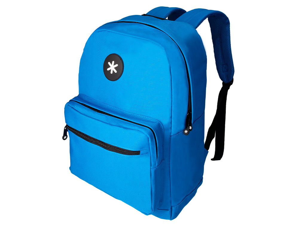 MOCHILA ANTARTIK CON ASA Y BOLSILLO FRONTAL CON CREMALLERA COLOR AZUL 320X140X430 MM
