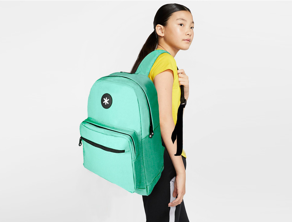 MOCHILA ANTARTIK CON ASA Y BOLSILLO FRONTAL CON CREMALLERA COLOR VERDE MENTA 320X140X430 MM