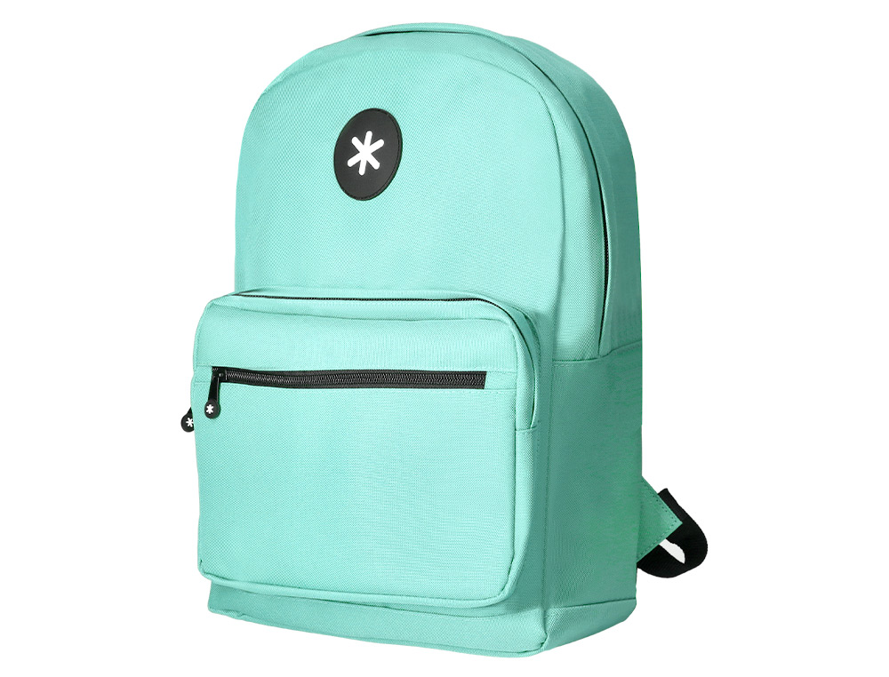 MOCHILA ANTARTIK CON ASA Y BOLSILLO FRONTAL CON CREMALLERA COLOR VERDE MENTA 320X140X430 MM