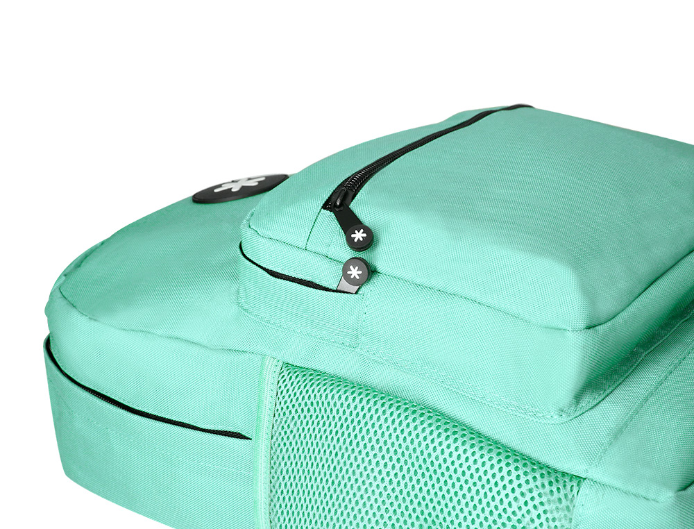 MOCHILA ANTARTIK CON ASA Y BOLSILLO FRONTAL CON CREMALLERA COLOR VERDE MENTA 320X140X430 MM