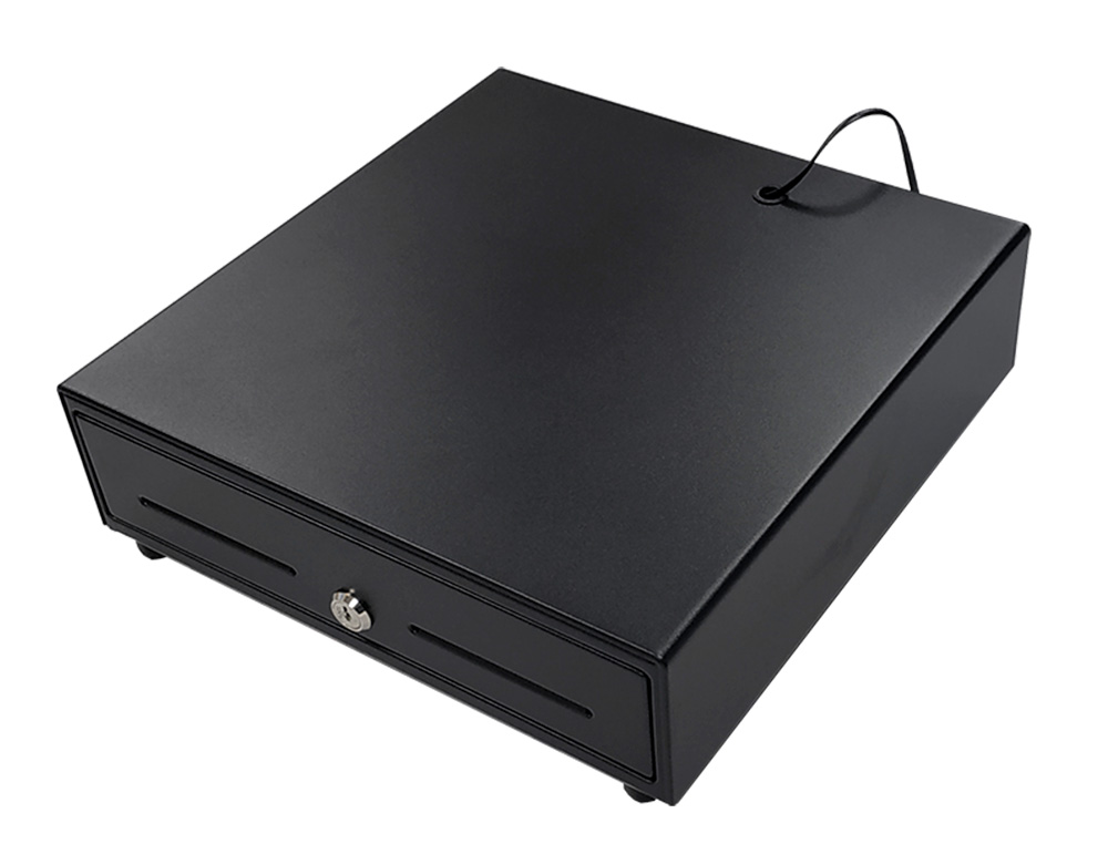 CAJON PORTAMONEDAS 8 MONEDEROS 4 BILLETEROS APERTURA ELECTRICA NEGRO 330X335X105 MM