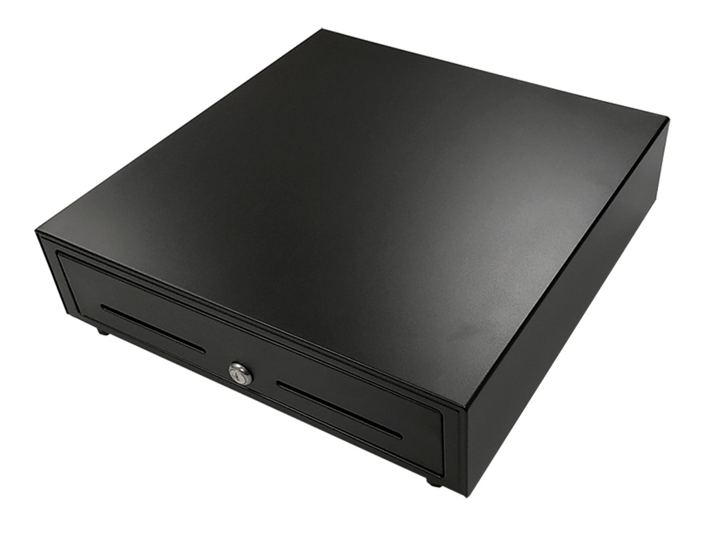 CAJON PORTAMONEDAS 8 MONEDEROS 4 BILLETEROS APERTURA ELECTRICA NEGRO 410X415X110 MM