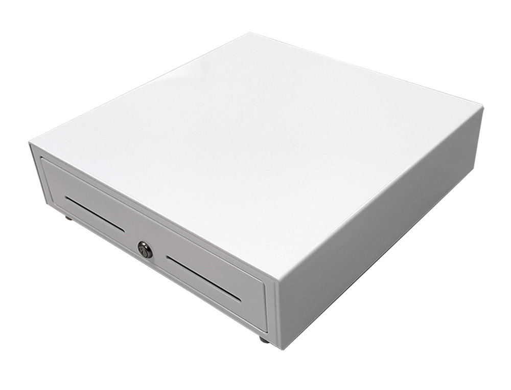 CAJON PORTAMONEDAS 8 MONEDEROS 4 BILLETEROS CON LLAVE ELECTRICO BLANCO 410X415X110MM
