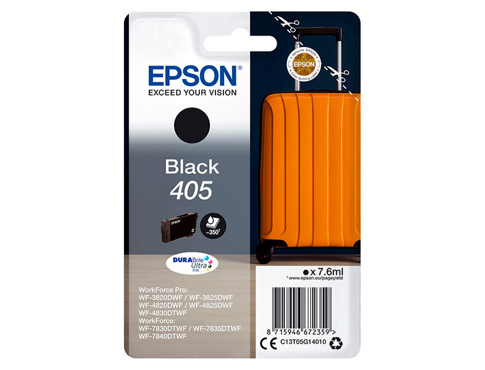 INK-JET EPSON 405 WF-3820DWF / WF-4820DWF / WF-7830DTWF / WF-7840DTWF NEGRO