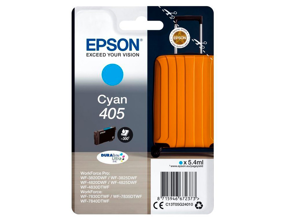 INK-JET EPSON 405 WF-3820DWF / WF-4820DWF / WF-7830DTWF / WF-7840DTWF CIAN