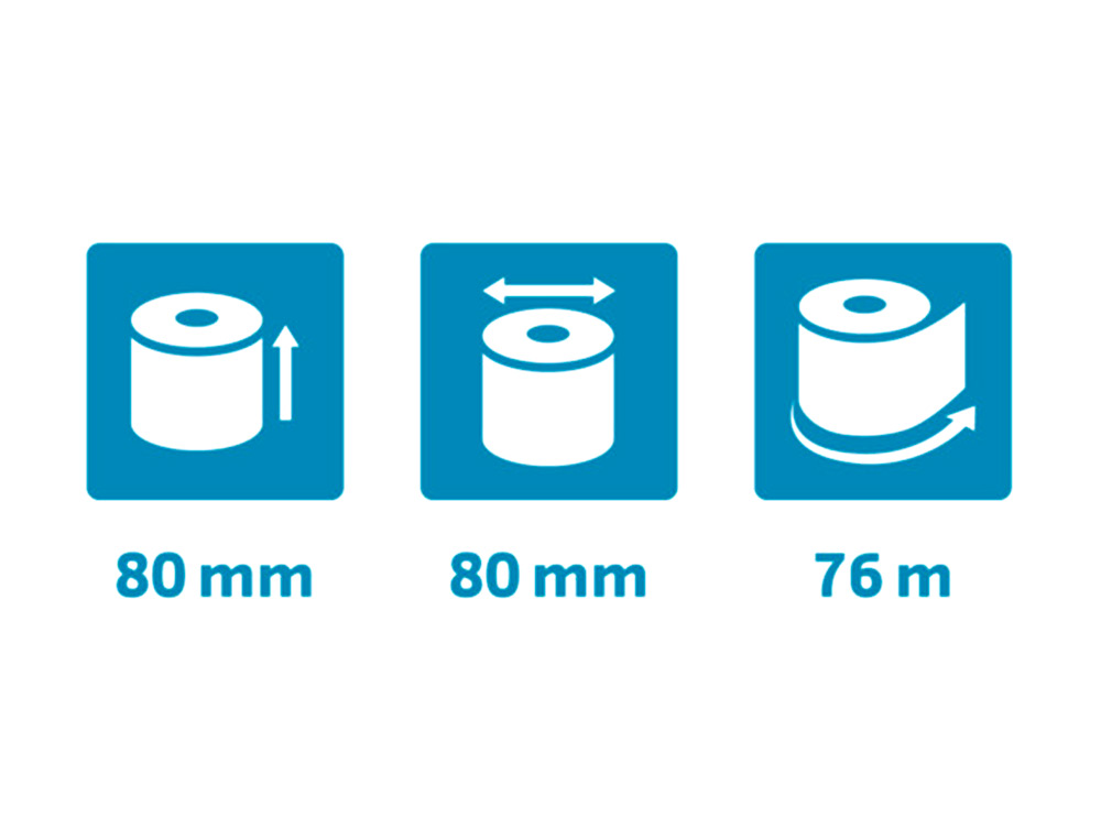 ROLLO SUMADORA EXACOMPTA SAFE CONTACT TERMICO 80 MM X 80 MM 52 G/M2