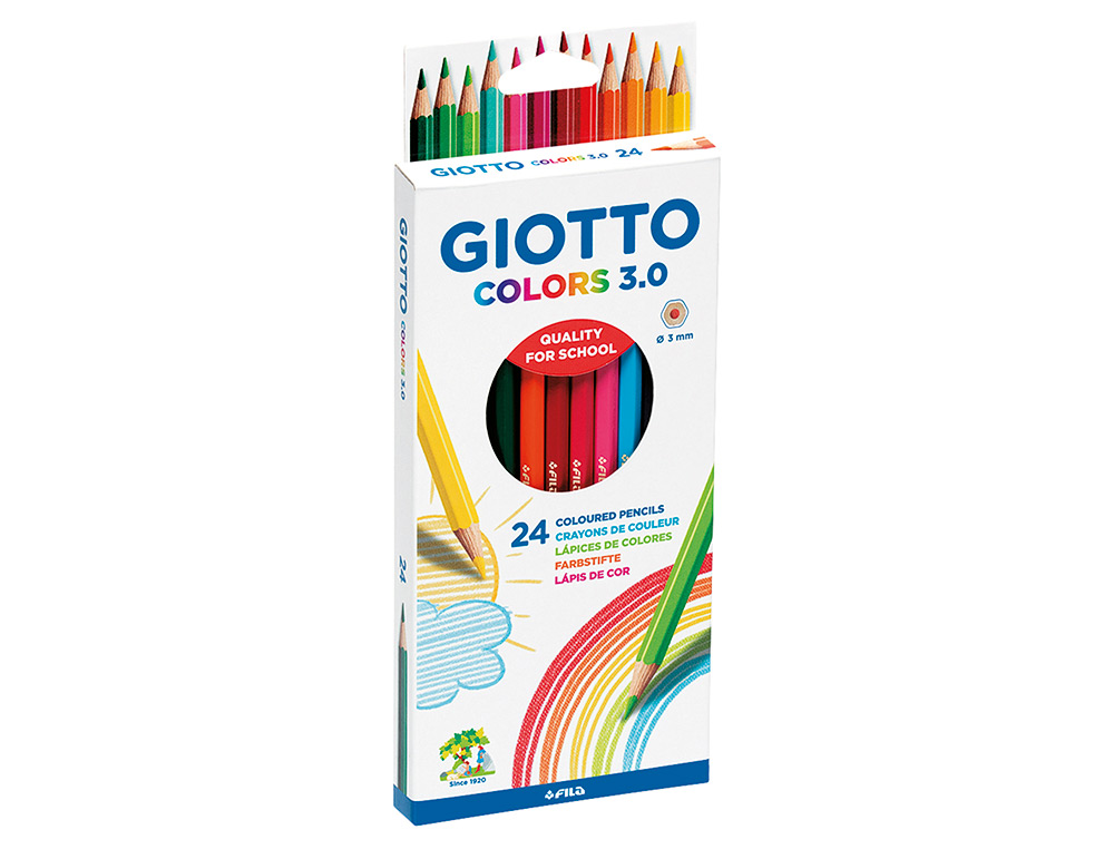 LAPICES DE COLORES GIOTTO COLORS 3.0 MINA 3 MM CAJA DE 24 COLORES SURTIDOS