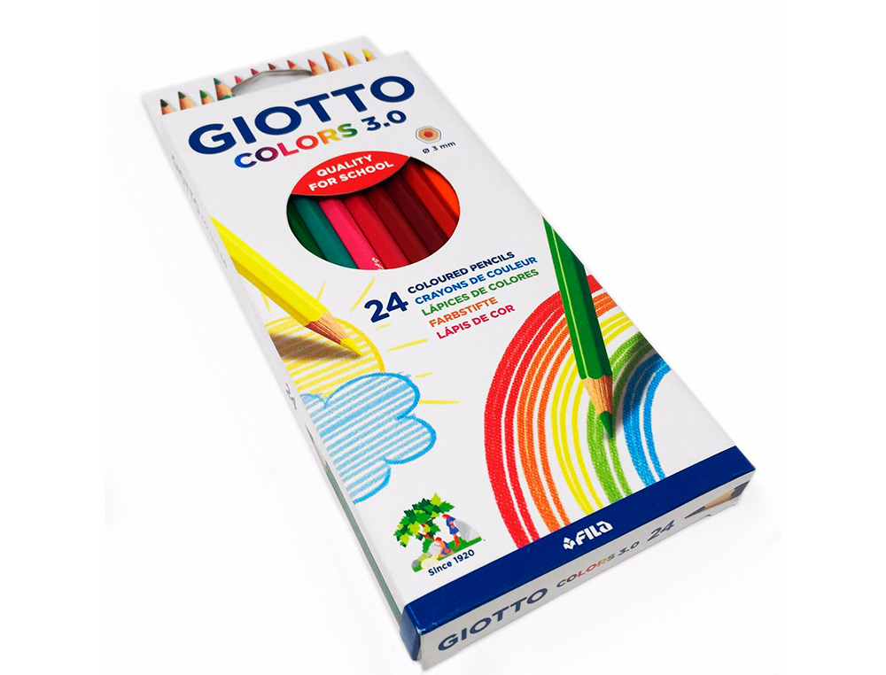 LAPICES DE COLORES GIOTTO COLORS 3.0 MINA 3 MM CAJA DE 24 COLORES SURTIDOS