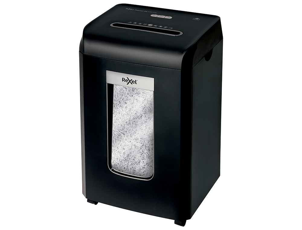 DESTRUCTORA DE DOCUMENTOS REXEL PROMAX QS RSX1538 CAPACIDAD 15 HOJAS PARTICULAS DESTRUYE GRAPAS CLIPS Y