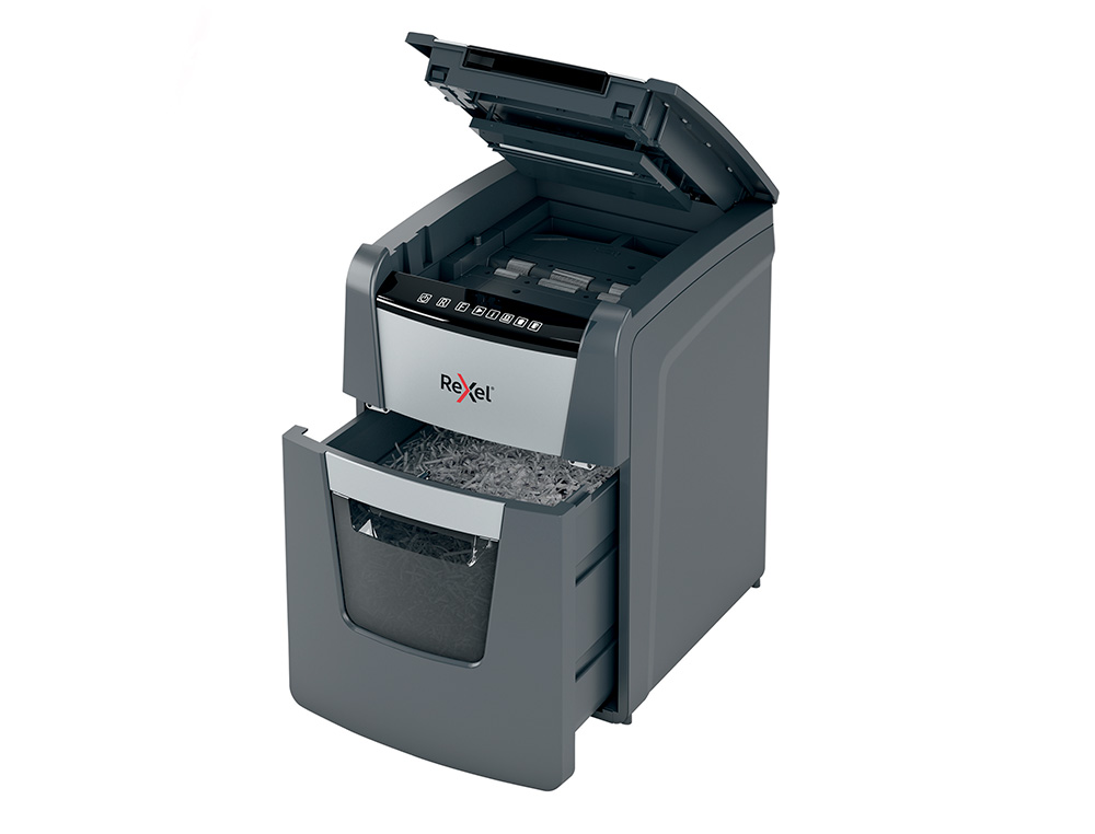DESTRUCTORA DE DOCUMENTOS REXEL OPTIMUM AUTO+ 100X EU CAPACIDAD 100 HOJAS PARTICULAS DESTRUYE GRAPAS