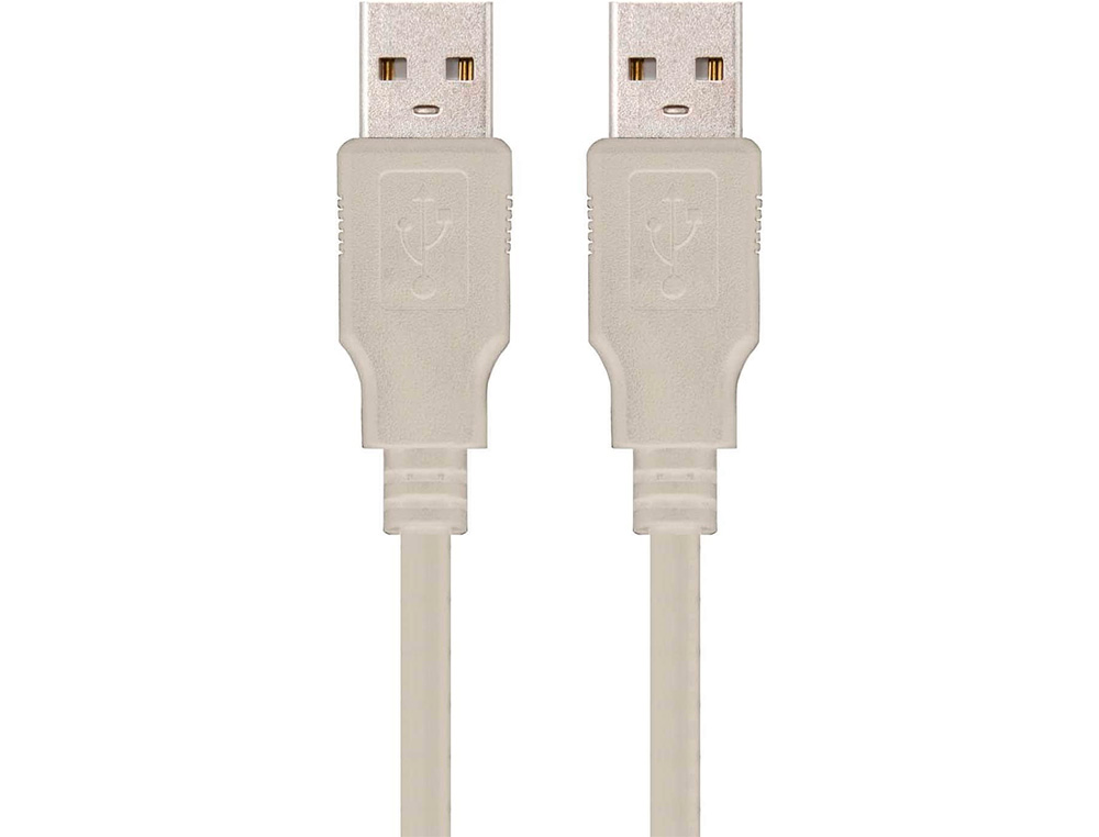 CABLE USB NANOCABLE 2.0 TIPO A/M-A/M COLOR GRIS LONGITUD 1 M