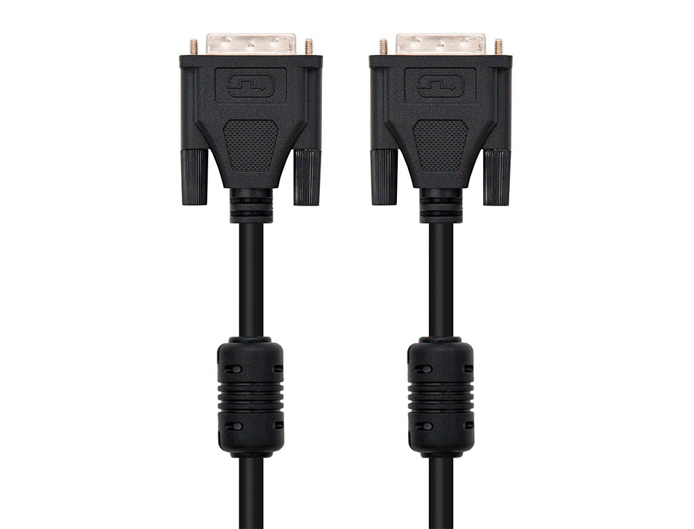 CABLE DVI NANOCABLE DUAL LINK 24+1/M-M COLOR NEGRO LONGITUD 5 M