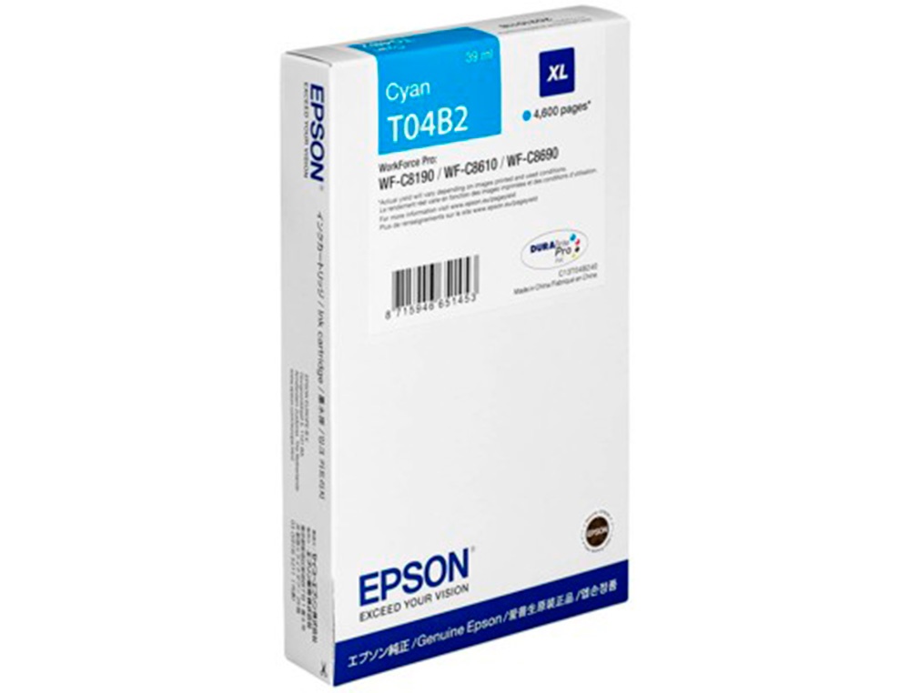INK-JET EPSON WORKFORCE PRO WF-C8610DWF/ WF-C8690 SERIES / WF-C8190 SERIES CIAN 4600 PAGINAS