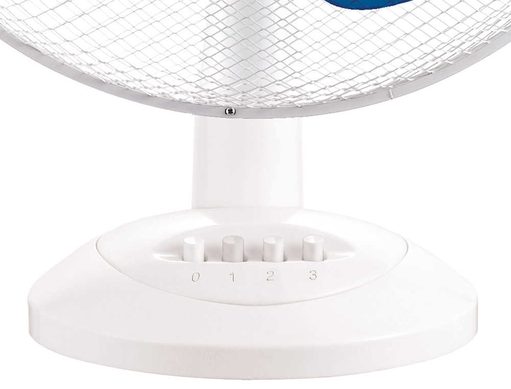 VENTILADOR DE SOBREMESA JOCCA 3 VELOCIDADES 40 W SISTEMA OSCILACION Y CABEZAL BASCULANTE DIAMETRO 300 MM