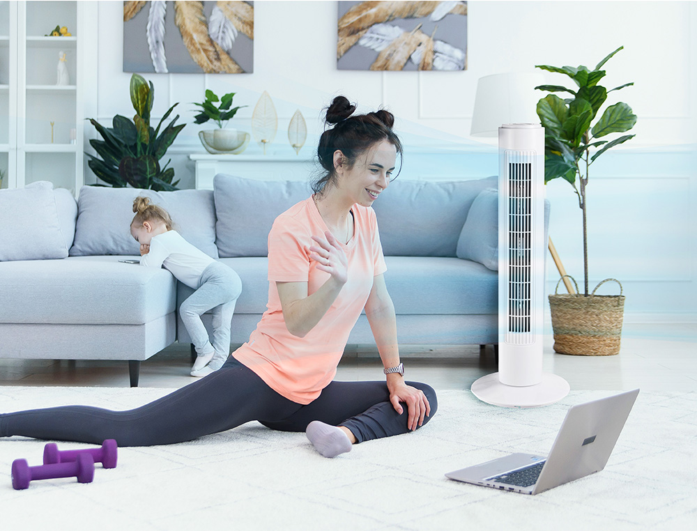 VENTILADOR DE TORRE JOCCA 3 VELOCIDADES 45W SISTEMA OSCILACION ALTURA 730 MM 730X170X170 MM