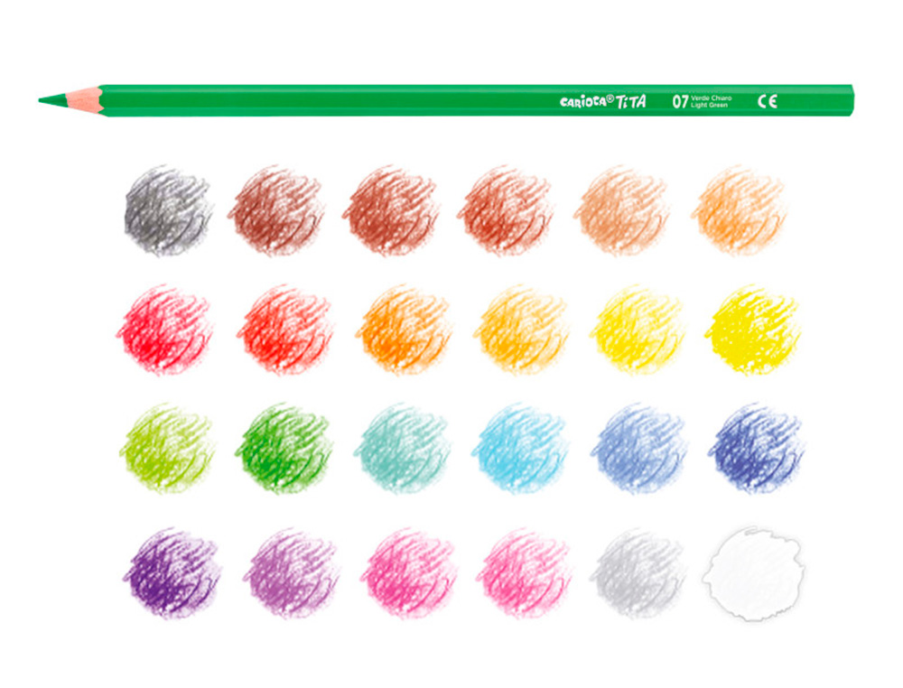 LAPICES DE COLORES CARIOCA TITA MINA 3 MM TUBO CARTON 24 COLORES SURTIDOS + SACAPUNTAS
