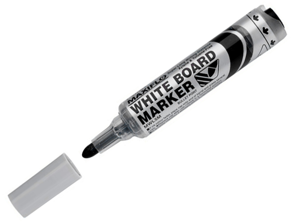 ROTULADOR PENTEL MAXIFLO PARA PIZARRA BLANCA PUNTA REDONDA 2,5-6 MM COLOR NEGRO