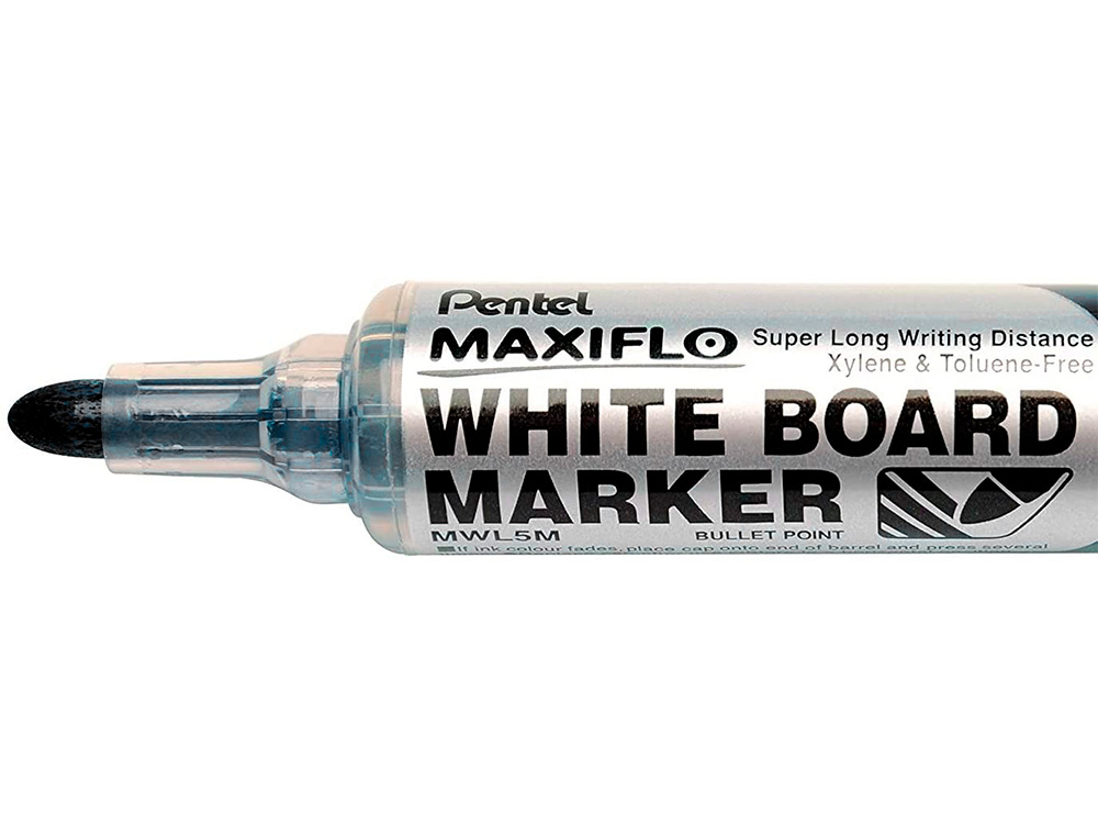 ROTULADOR PENTEL MAXIFLO PARA PIZARRA BLANCA PUNTA REDONDA 2,5-6 MM COLOR NEGRO