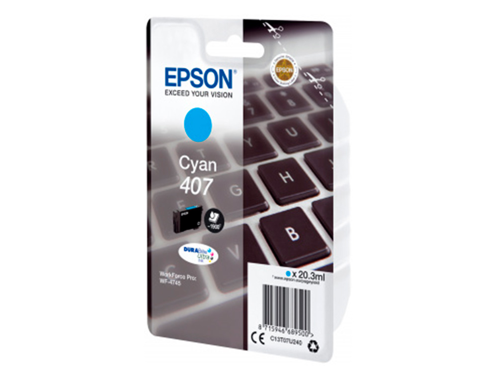 INK-JET EPSON 407L CLAVIER WF-4745 SERIES CIAN 1900 PAGINAS
