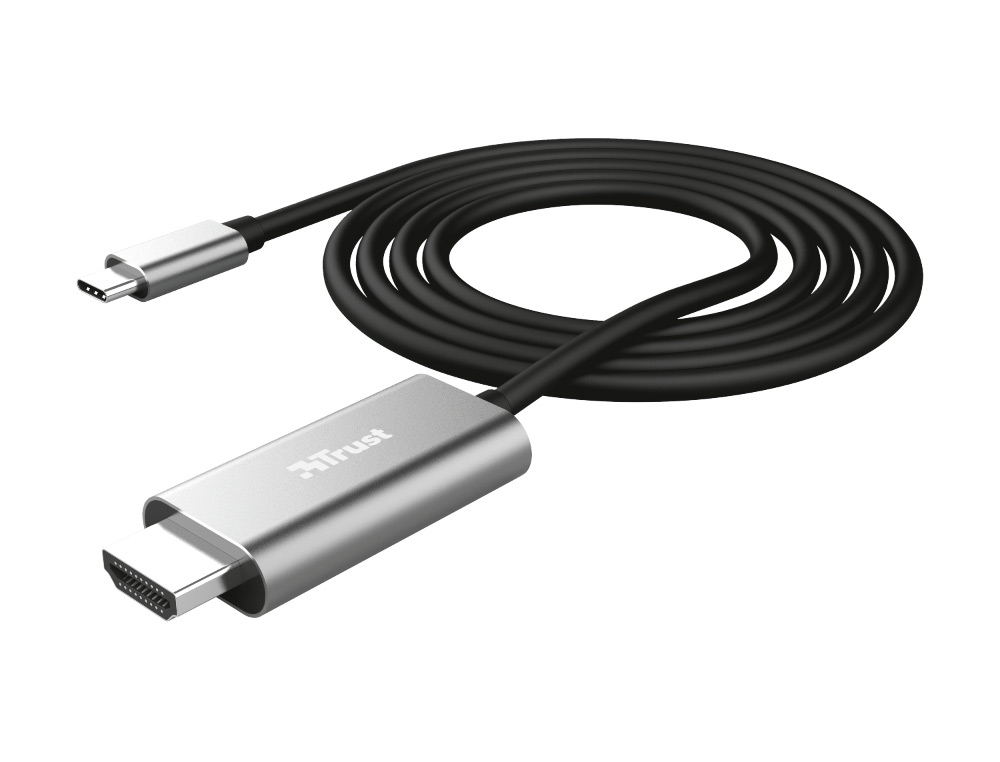 CABLE TRUST CALYX ADAPTADOR USB-C A HDMI LONGITUD 1,8 M COLOR NEGRO