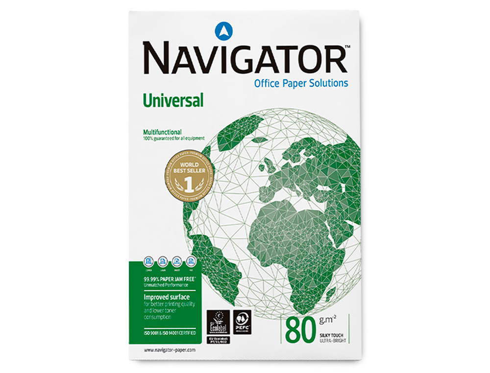 PAPEL FOTOCOPIADORA NAVIGATOR DIN A4 80 GRAMOS PAQUETE DE 400 HOJAS