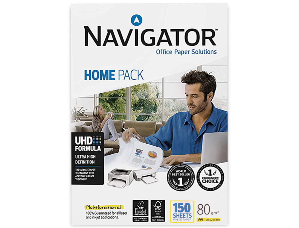 PAPEL FOTOCOPIADORA NAVIGATOR DIN A4 80 GRAMOS PAQUETE DE 150 HOJAS