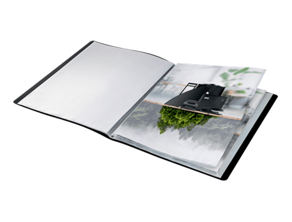 CARPETA LEITZ RECYCLE ESCAPARATE DIN A4 20 FUNDAS POLIPROPILENO NEGRO