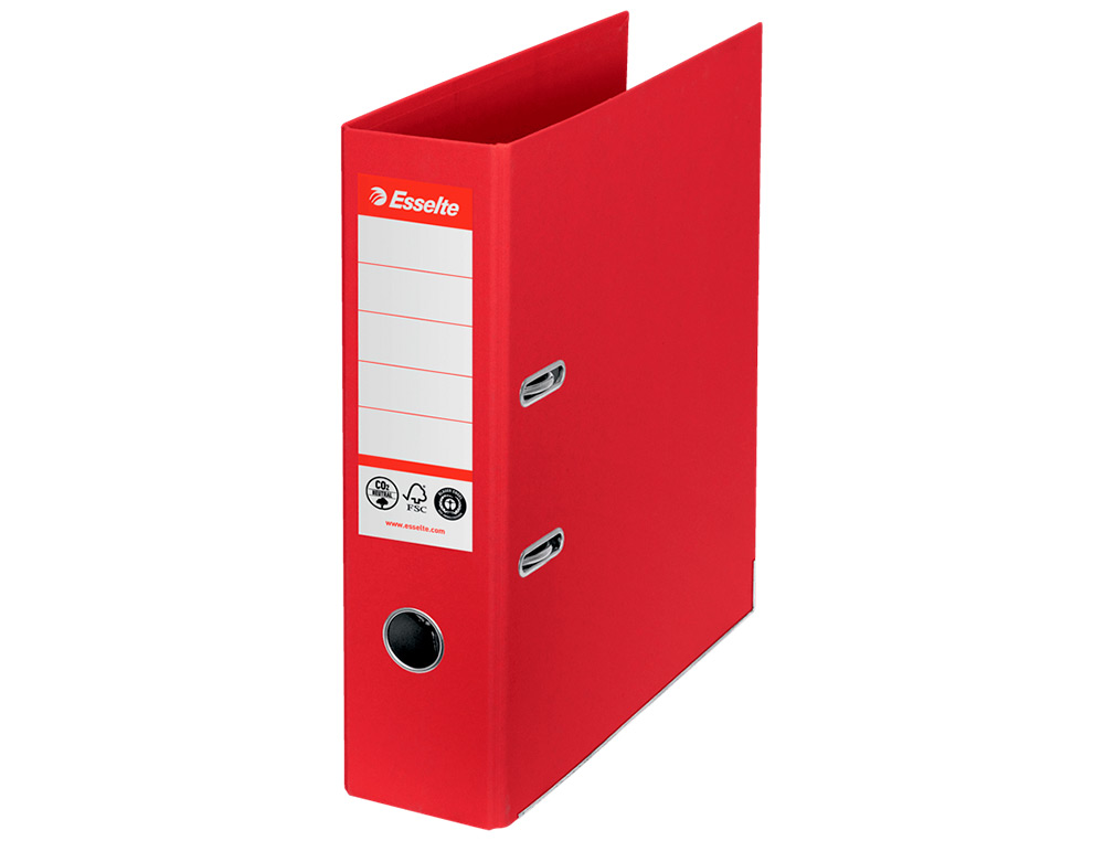 ARCHIVADOR DE PALANCA ESSELTE N 1 CO2 NEUTRAL DIN A4 CARTON FORRADO LOMO 75 MM ROJO VIVIDA