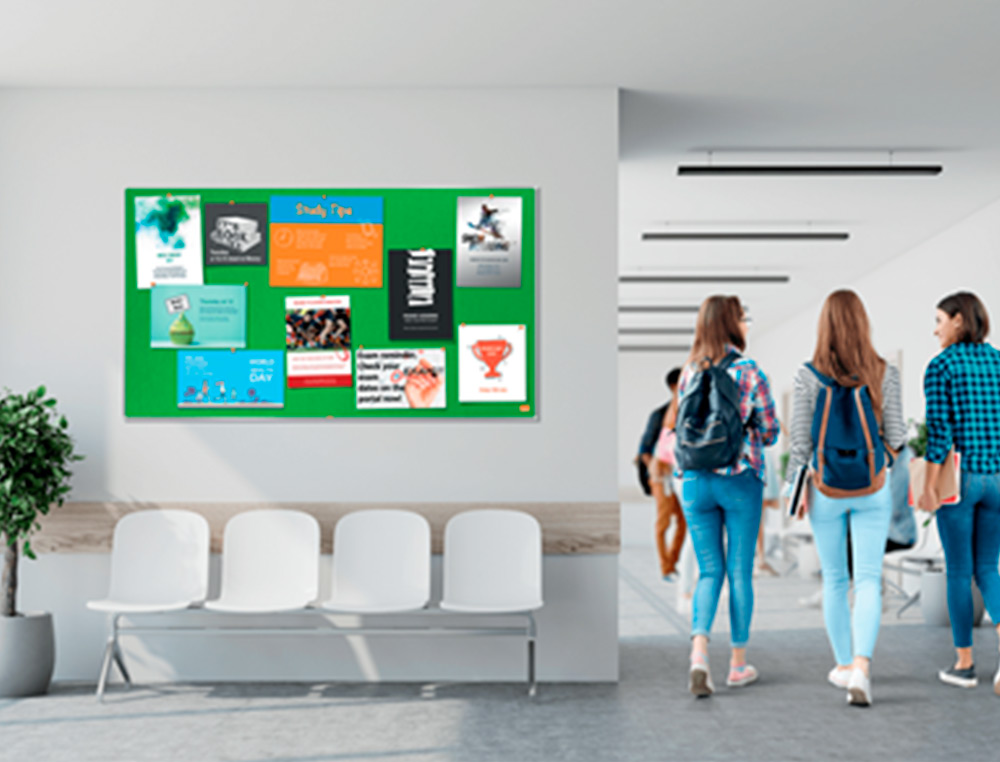 TABLERO DE ANUNCIOS NOBO IMPRESSION PRO FIELTRO VERDE FORMATO PANORAMICO 70