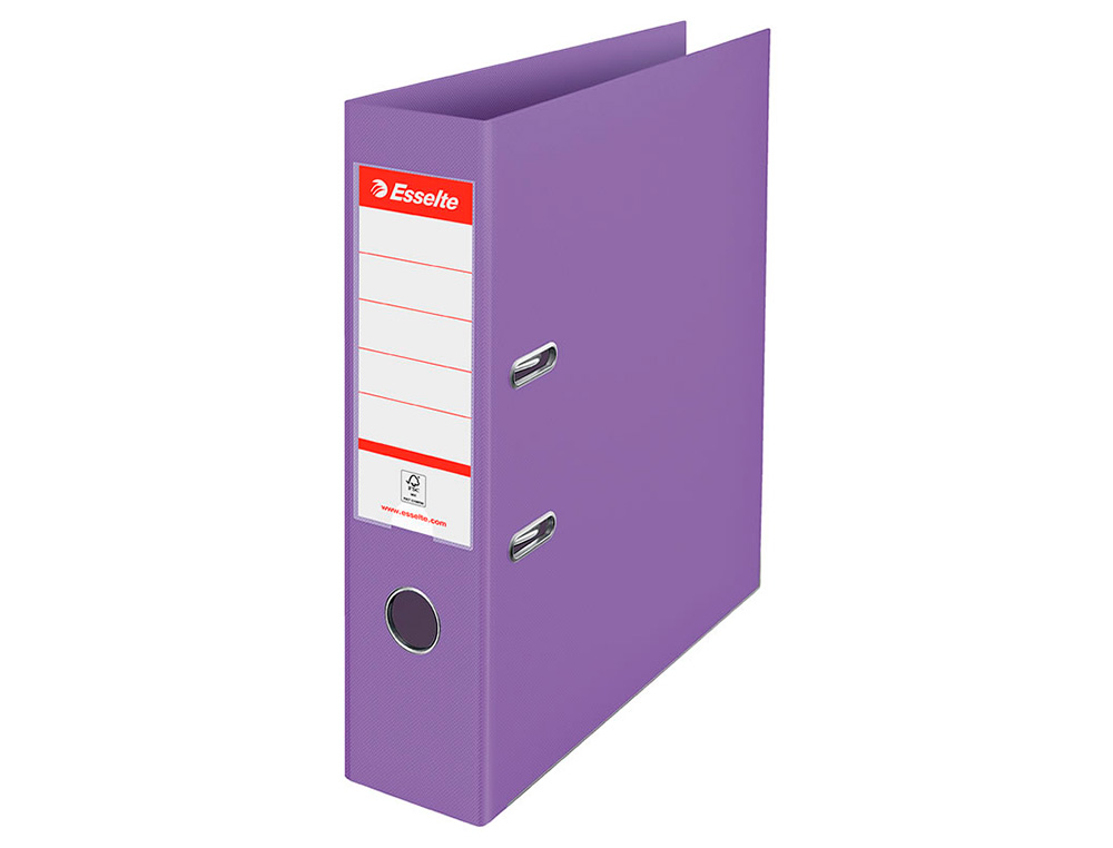 ARCHIVADOR DE PALANCA ESSELTE COLOUR BREEZE CARTON FORRADO PVC DIN A4 LOMO 75 MM COLOR MALVA