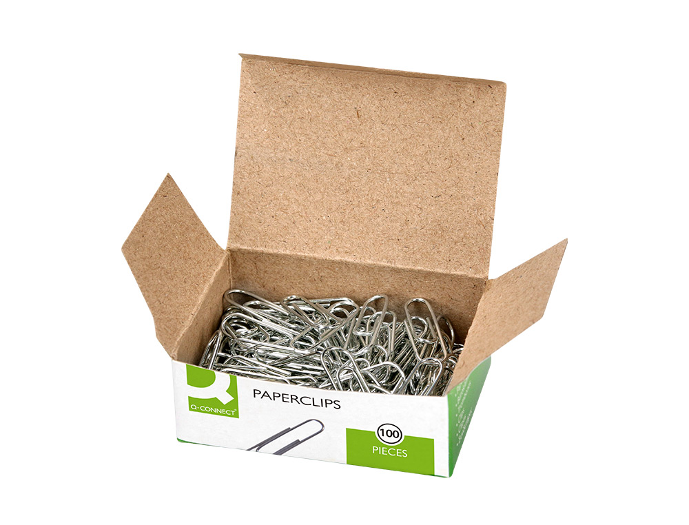 CLIPS ZINC Q-CONNECT N 4 LABIADOS 50 MM CAJA DE 100 UNIDADES