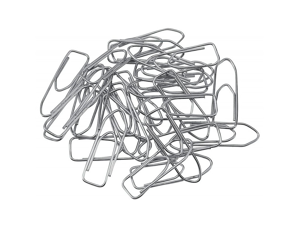CLIPS NIQUELADOS Q-CONNECT N 3 PICOS 43 MM PUNTA CAJA DE 100 UNIDADES