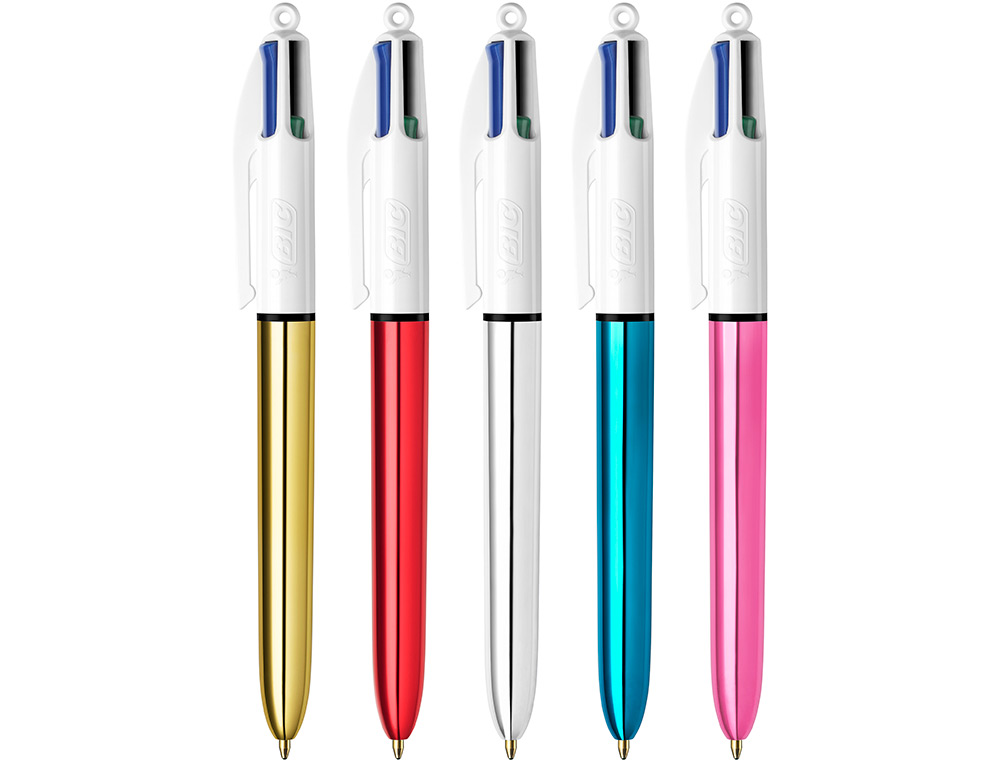BOLIGRAFO BIC CUATRO COLORES SHINE BOX CAJA METALICA 5 UNIDADES SURTIDAS