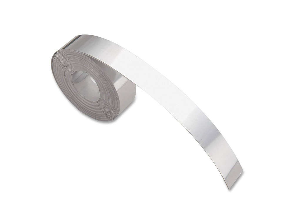 CINTA DYMO ALUMINIO CON ADHESIVO 12MM X 3,65MT PARA ROTULADORA INDUSTRIAL M1011 CAJA DE 100 UNIDADES