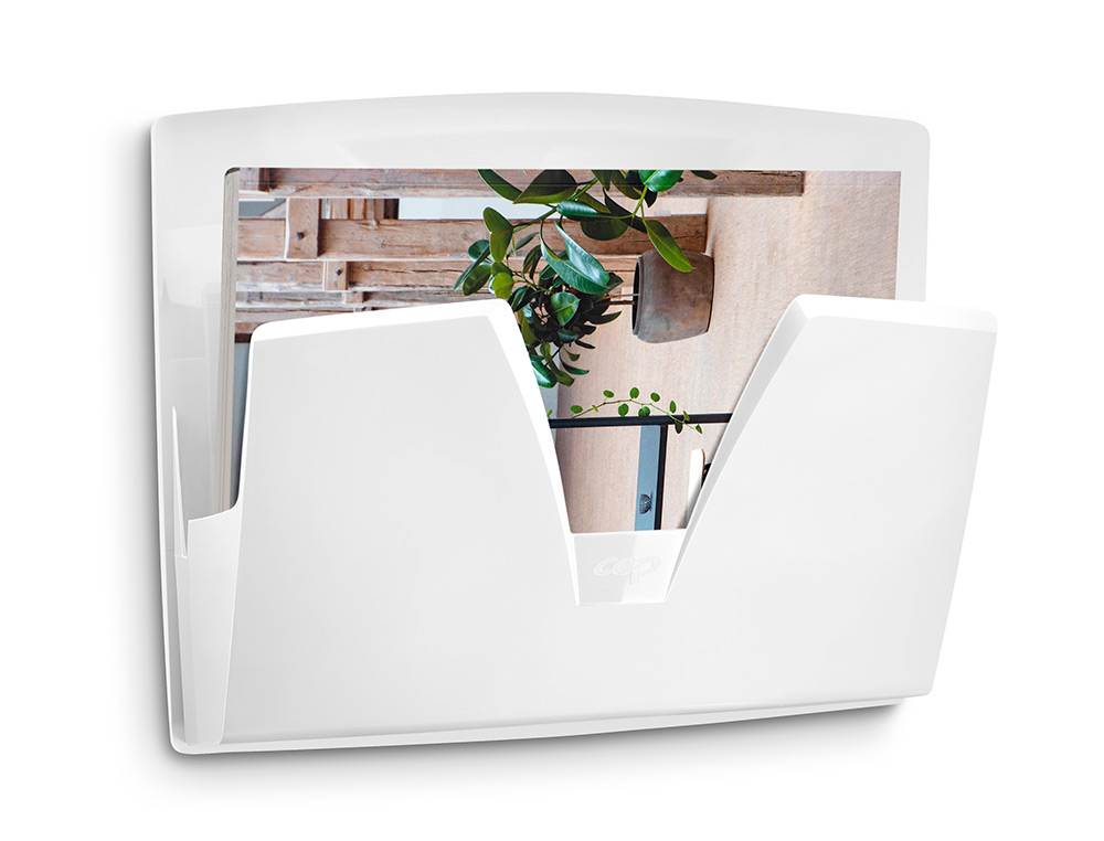 EXPOSITOR MURAL CEP PROTECT ANTIBACTERIANO PLASTICO COLOR BLANCO 361X86X270 MM