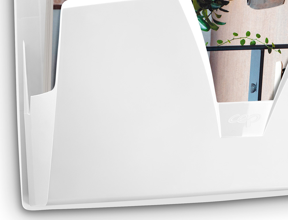 EXPOSITOR MURAL CEP PROTECT ANTIBACTERIANO PLASTICO COLOR BLANCO 361X86X270 MM