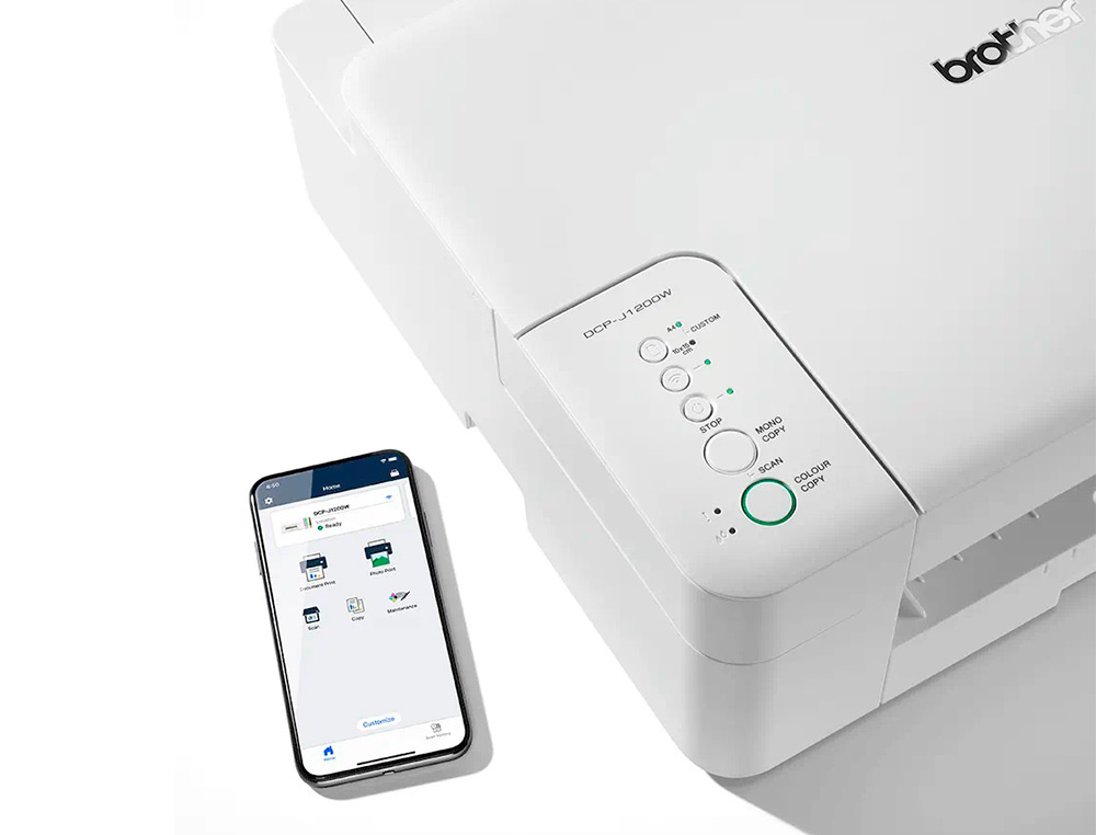 EQUIPO MULTIFUNCION BROTHER DCPJ1200W DUPLEX WIFI 8 PPM NEGRO 3 PPM COLOR COPIADORA ESCANER IMPRESORA BANDEJA 150