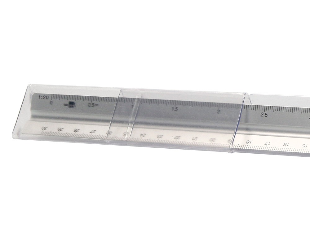 ESCALA LIDERPAPEL ALUMINIO FORMA TRIANGULAR CON FUNDA PROTECTORA LONGITUD 30 CM 1:20 1:25/1:50/1:75/1:100/1:150
