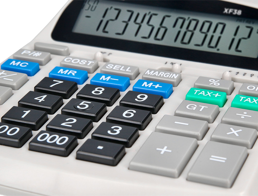 CALCULADORA LIDERPAPEL IMPRESORA PANTALLA PAPEL 57 MM 12 DIGITOS IMPRESION BICOLOR BLANCA 225X158X56 MM