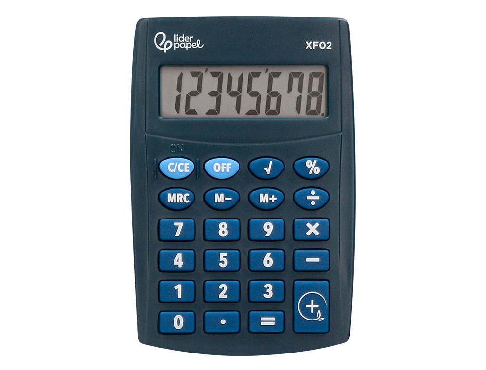CALCULADORA LIDERPAPEL BOLSILLO XF02 8 DIGITOS PILAS COLOR AZUL 99X64X9 MM