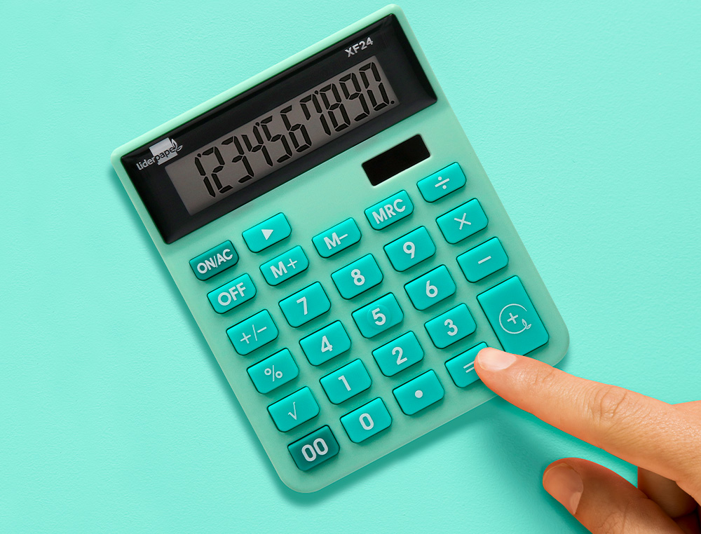 CALCULADORA LIDERPAPEL SOBREMESA XF24 10 DIGITOS SOLAR Y PILAS COLOR VERDE 127X105X24 MM