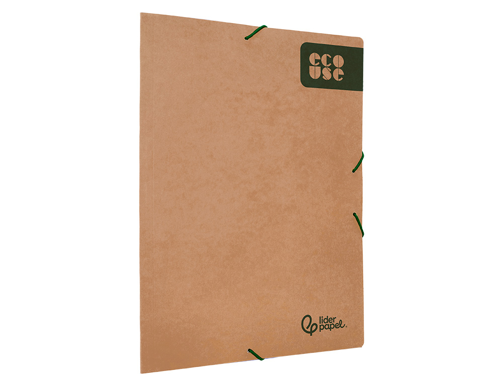 CARPETA LIDERPAPEL GOMAS DIN A4+ 3 SOLAPAS ECOUSE CARTULINA 400 G/M2 COLOR KRAFT MARRON